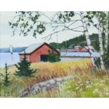 Esko Sihtola (1937-2017) - Two oil paintings - "Mogsara, South West Archipelago, Finland", signed,
