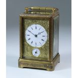 A 19th Century French Carriage Clock, by Drocourt of Paris, No. 8356, the 2.275ins diameter white