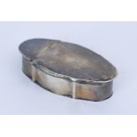 An 18th Century Irish Silver Oval Snuff Box, by James Keating, Dublin, with incomplete marks, of