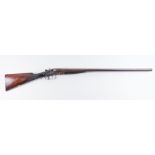 A 10 Bore Side by Side Hammer Action Shotgun, by Adsett of Canterbury, no visible number, 31.5ins