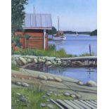 Esko Sihtola (1937-2017) - Two oil paintings - "Summer Sailing, Berghamn", signed, canvas 18.25ins x