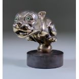 A Telcot Pup Mascot after George Studdy, 20th Century, with glass eyes and on turned slate base, 4.