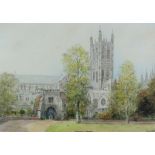 ***S. J. (Toby) Nash (1891-1960) -Watercolour - Canterbury Cathedral, signed and titled, 10.25ins