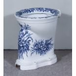 A Late Victorian Blue and White Transfer Printed Pottery WC Pan "The Water Rush", the whole