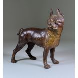 An American Cold Painted Cast Iron French Bulldog Doorstop, Early 20th Century, probably Hubley,