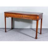 A 19th Century Mahogany Side Table, Inlaid with Satinwood Stringings and Rosewood Bandings,