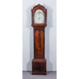 A Late 18th/Early 19th Century Mahogany Longcase Clock, the 12ins arched brass dial with Roman