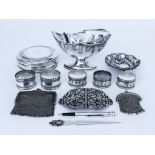 A Late Victorian Cast Silver Nurses Buckle and Mixed Silverware and Silvery and Continental