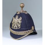 A Home Service Blue Helmet, Late 19th/Early 20th Century, trade label for Hodson and Morgan, Royal