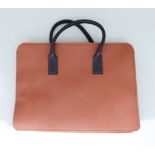 A Brown Leather Laptop Bag by Simpson of London, unused but slightly shop soiled, 16ins x 12ins