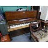 A 'CRANE' MAHOGANY UPRIGHT PIANO