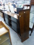 OAK LOW BOOKCASE HAVING GLAZED DOORS, LIGHT OAK BOOKCASE HAVING GLAZED DOOR (A.F.) AND AN OAK TWO-