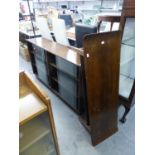 OAK LOW BOOKCASE HAVING GLAZED DOORS, LIGHT OAK BOOKCASE HAVING GLAZED DOOR (A.F.) AND AN OAK TWO-