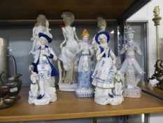 SEVEN MODERN CONTINENTAL PORCELAIN FIGURES OF LLADRO/NAO TYPE (7)
