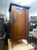 A MAHOGANY POT CUPBOARD WITH PANEL DOOR