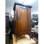 A MAHOGANY POT CUPBOARD WITH PANEL DOOR