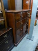 VICTORIAN MAHOGANY CHEST OF TWO SHORT AND THREE LONG DRAWERS WITH KNOB HANDLES