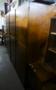 NATHAN 1960S TEAK BEDROOM SUITE OF  THREE PIECES, VIZ LADY?S AND GENT?S WARDROBES AND A SUNK