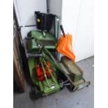 HAYTER PETROL DRIVEN ROTARY MOTOR MOWER AND A VINTGE LAWN MOWER (2)