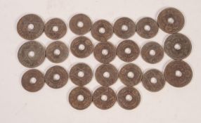 TWENTY FOUR EDWARD VIII HALF PENNY COINS, 1936, British West Africa, white metal