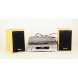 STEEPLETONE TURNTABLE STEREO SOUND SYSTEM, with built in speakers and a  PAIR OF ACOUSTIC