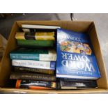 BOOKS, LARGE QUANTITY, TO INCLUDE; SCIENCE, REFERENCE AND HEALTH AND DIET (5 BOXES)