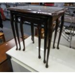 A NEST OF THREE MAHOGANY COFFEE TABLES