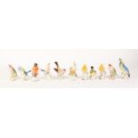 ELEVEN MODERN GERMAN PORCELAIN BIRD ORNAMENTS (11)