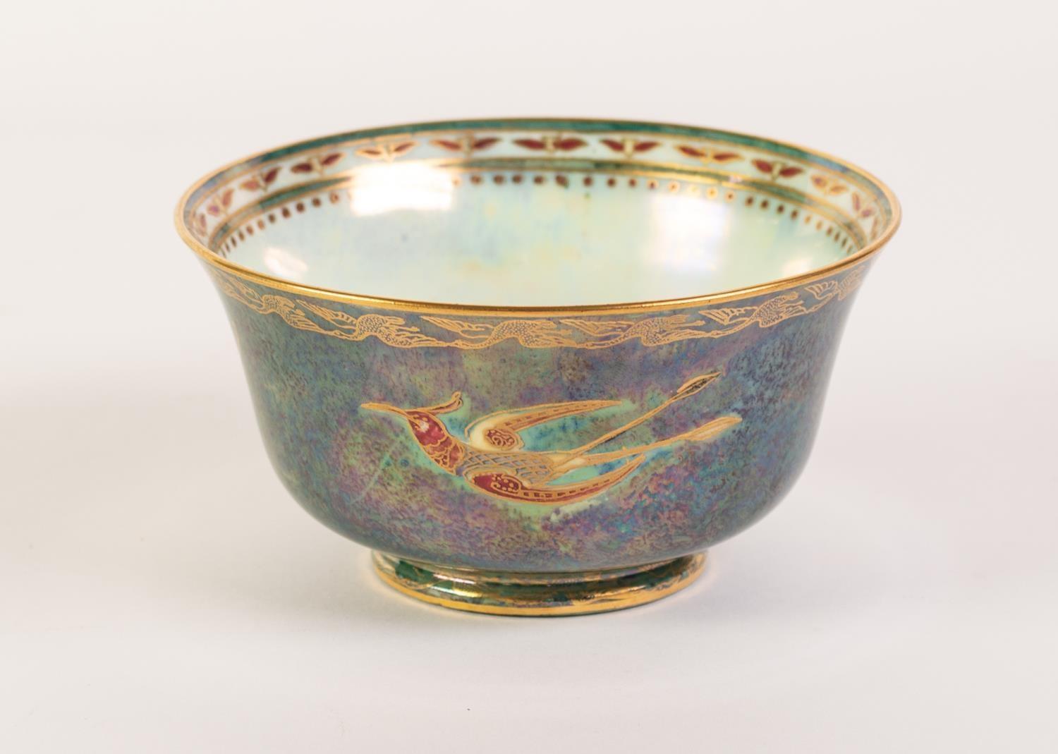 WEDGWOOD ?FLYING HUMMINGBIRDS? LUSTRE GLAZED CHINA BOWL, of flared, footed form, the exterior - Image 2 of 2