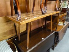 1960's TILE TOPPED OBLONG COFFEE TABLE