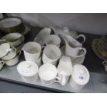 WEDGWOOD 'COLOSSEUM' MOULDED WHITE BONE CHINA TEA SERVICE, 20 PIECES, COMPRISING; AN OVAL STRAIGHT