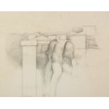 JOHN PICKING (b.1939) PENCIL DRAWING ?The Ragazzi Guardians? Signed, tilted and dated 12 X 71 13?