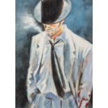 FABIAN PEREZ (b.1967) WATERCOLOUR ?Man in White Suit IV? Signed, titled to label verso 16? x 12? (