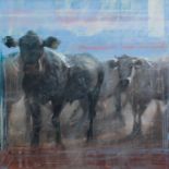 JAMES BARTHOLOMEW (b.1970) PASTEL ?Ranch Cows I? Signed, 34? x 34? (86.3cm x 86.3cm) C.R-image good,