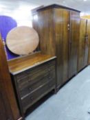 C. W. MEAD & SONS, CABINET MAKERS, WALTHAMSTOW, MAHOGANY PART BEDROOM SUITE OF TWO PIECES, VIZ A