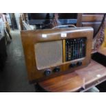 A PYE VALVE RADIO AND A CROWN STEREO MUSIC CENTRE (2)