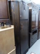 AN ART DECO OAK HALL WARDROBE