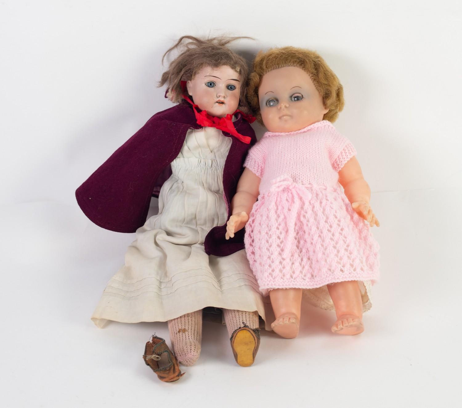 ARMAND MARSEILLE, GERMAN, BISQUE SHOULDER HEADED GIRL DOLL, dressed in nurse's uniform, with natural