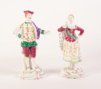 MODERN PAIR OF SPODE CHINA ?CHELSEA FIGURES?, No 1 & 2, painted in colours and modelled as a