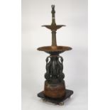 CAST IRON TWO TIER GARDEN WATER FOUNTAIN, comprising of two graduated bowls supported by three birds