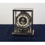 JAEGER-LECOULTRE ATMOS CLASSIC MANTEL CLOCK in chromium plated case, contained in original faux