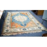 ANATOLIAN, TURKISH, SEMI-ANTIQUE NOMADIC CARPET, with fawn petal shaped centre medallion with