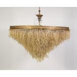 IMPRESSIVE, MODERN SEVENTEEN LIGHT ELECTROLIER, comprising of numerous shaped and gilt dusted