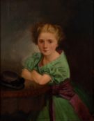 BRITISH SCHOOL (Late 19th Century) OIL PAINTING ON CANVAS 'Birthday', a young lady seated at a table