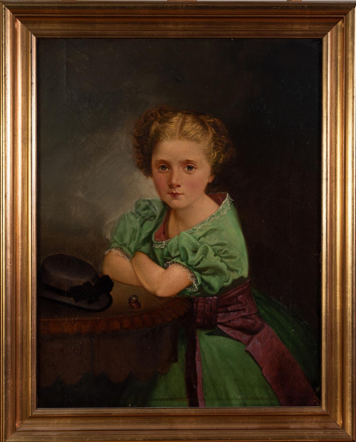 BRITISH SCHOOL (Late 19th Century) OIL PAINTING ON CANVAS 'Birthday', a young lady seated at a table - Image 2 of 2