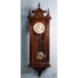 GUSTAV BECKER, LATE NINETEENTH/ EARLY TWENTIETH CENTURY WALNUT VIENNA WALL CLOCK, the 8? two part