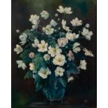 SHIELD 1953 OIL PAINTING ON CANVAS Flowers in a vase Signed and dated lower right 20in x 16in (51