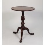 GEORGIAN MAHOGANY COMPOSITE TRIPOD OCCASIONAL TABLE, the circular top with raised border, set