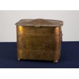 AN INTER-WAR YEARS HERMAN SMITH FABRICATION 'MASTERCRAFT' BRASS LACQUERED BRASS COAT/LOG BIN and