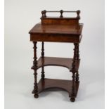 VICTORIAN LINE INLAID AND FIGURED WALNUT DAVENPORT STYLE DESK, the oblong stationery box with